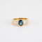 Bague 50 Bague en or jaune, saphir, entourage diamants 58 Facettes