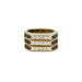 Bague 49 Triple bague Or jaune Diamants Emeraude Saphir Rubis 58 Facettes 240023R-24R-25R