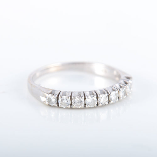 Bague 53 Demi-alliance 9 Diamants 58 Facettes JE475