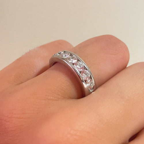 Bague 55 Demi-alliance Diamants 58 Facettes