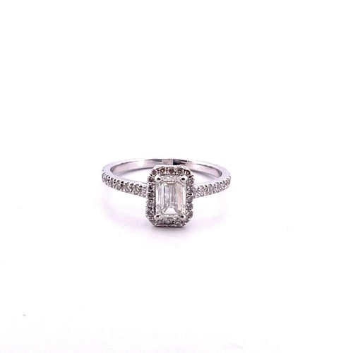 Bague Bague Solitaire diamant taille émeraude 0.80ct 58 Facettes