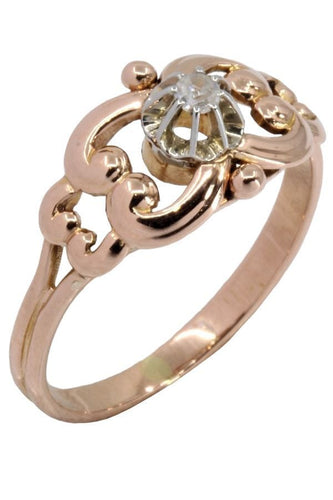 Bague 55 SOLITAIRE DIAMANT ANCIEN 0.05 CARAT 58 Facettes 055091