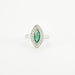 Ring 54 Navette Ring White gold Emerald diamonds 58 Facettes