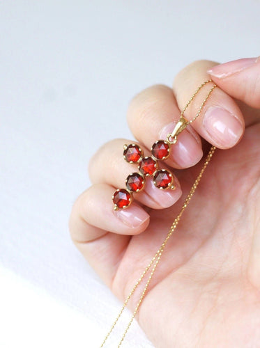 Pendentif Croix ancienne Or et Grenat de Perpignan 58 Facettes