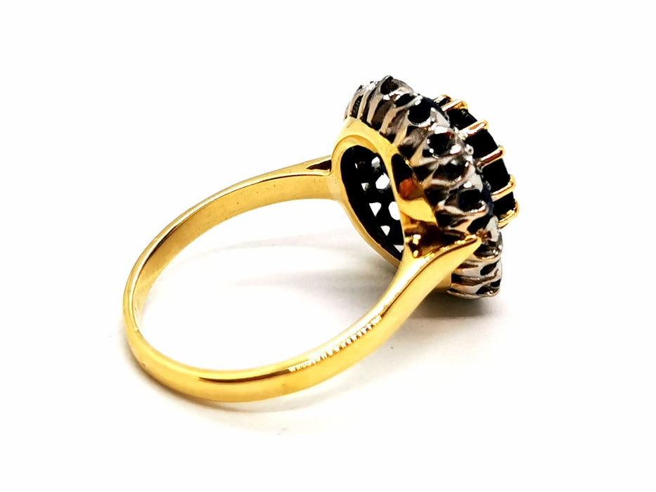 Bague 53 Bague Fleur Or jaune Saphir 58 Facettes 1436595CN