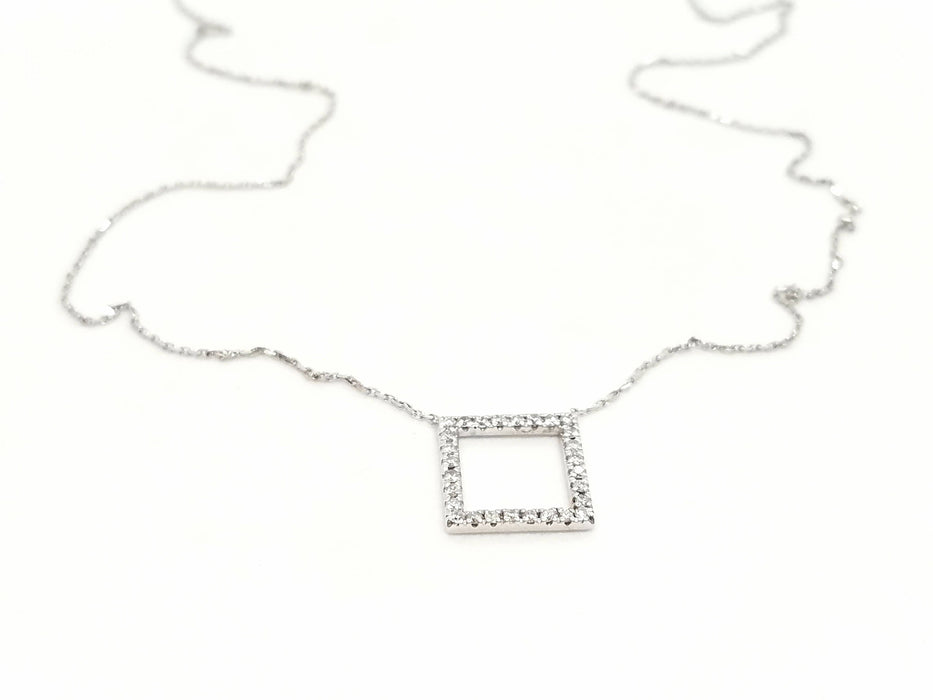 Collier Collier Or blanc Diamant 58 Facettes 579211RV
