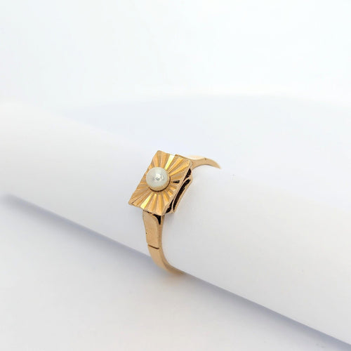 Bague Bague or rose et perle 58 Facettes 27310