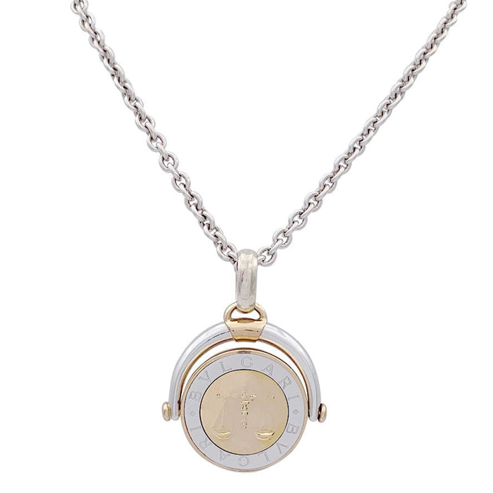 Collier Collier Bulgari, "Zodiaque Balance", or blanc, or jaune et acier. 58 Facettes 32818/33046