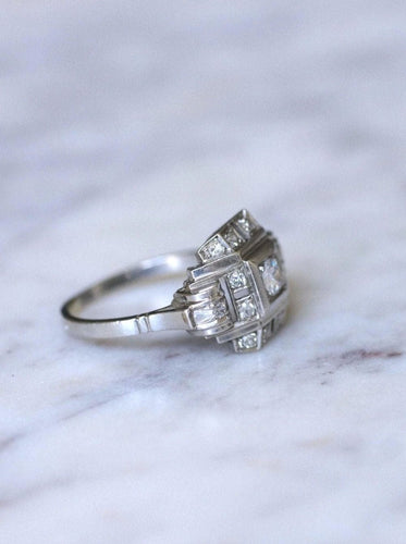 Bague Bague Art Déco platine et diamants 58 Facettes