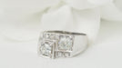 Ring 51.5 Art Deco ring in platinum and diamonds 58 Facettes 32258