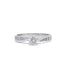 Ring 54 / White/Grey / 750‰ Gold Solitaire Diamond Ring 0.15 Carat 58 Facettes 210170R