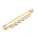 Brooch Yellow gold pearl safety pin brooch 58 Facettes