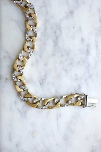 Bracelet Bracelet gourmette diamants deux ors 58 Facettes