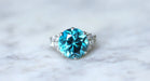 Bague 51.5 Bague Cocktail Platine Zircon bleu Diamants 58 Facettes