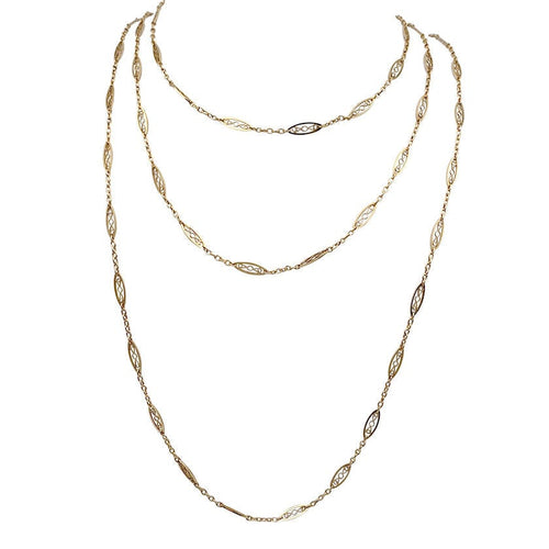 Collier Sautoir filigrane en or jaune 58 Facettes 32249