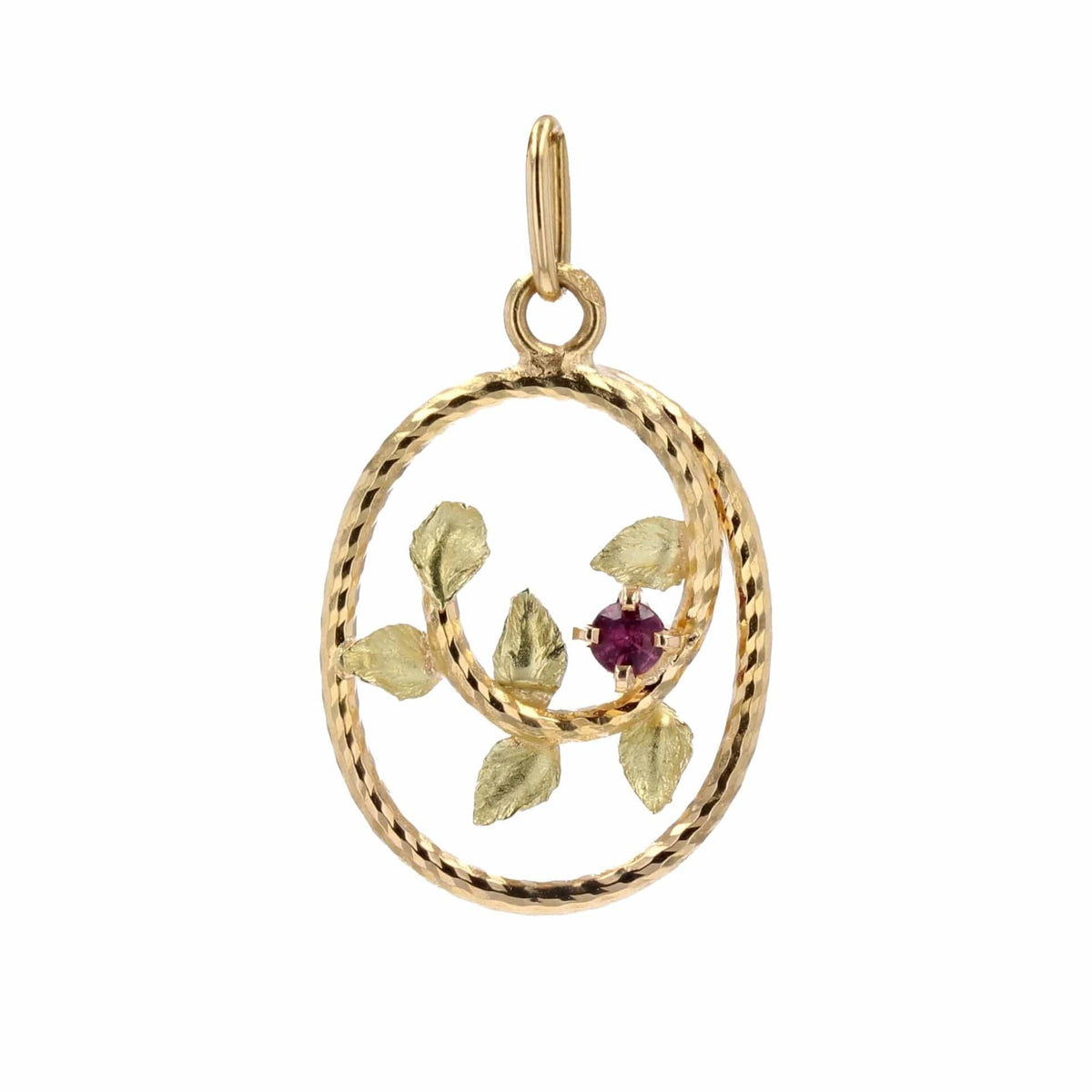 Pendentif Ancien En Argent Et Grenat - Bijou Vintage Design, Couleur Argenté