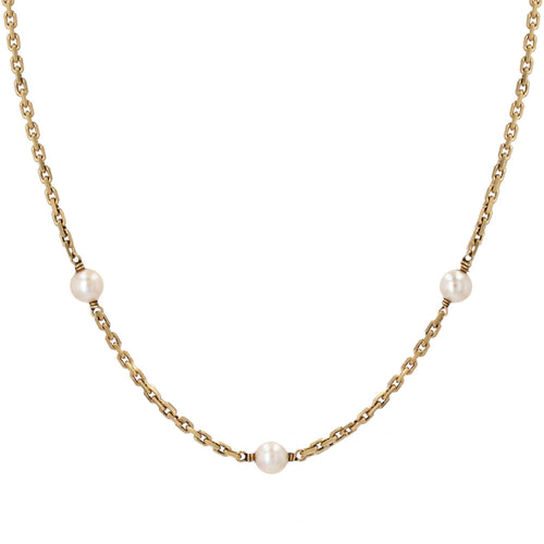 Collier Collier ras du cou or jaune 3 perles 58 Facettes 16-348A