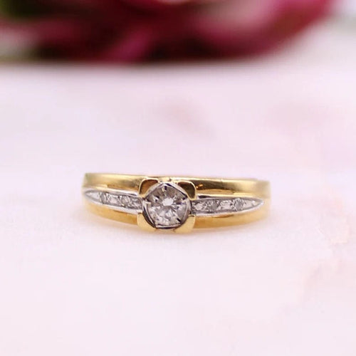 Bague Solitaire diamants or jaune 58 Facettes