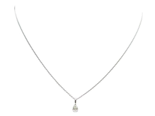 Collier collier pendentif diamant poire 0.73ct chaine or blanc 18k 58 Facettes 244437