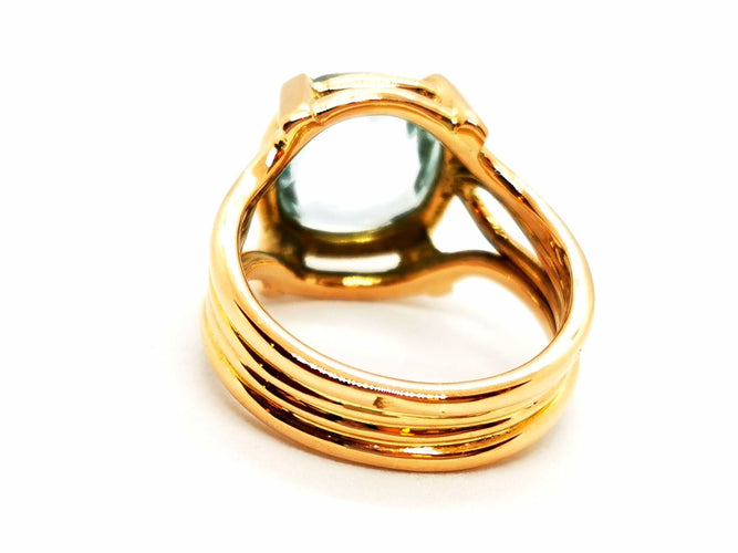 Bague 52 Bague Or jaune Aigue marine 58 Facettes 1649211CN