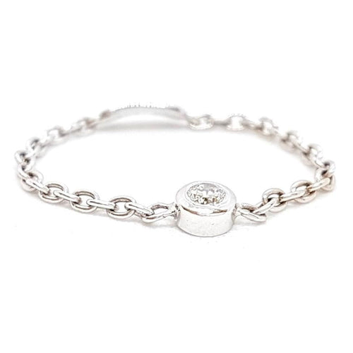 Bague Bague Chaînette Or blanc Diamant 58 Facettes