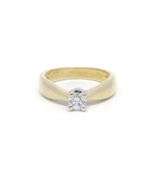 Bague 50 / Jaune / Or 750 Bague Solitaire Diamant 0.30 Carat 58 Facettes 190009SP