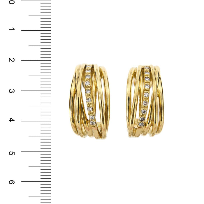 Boucles d'oreilles Boucles d'oreilles créoles avec diamants 58 Facettes 27191