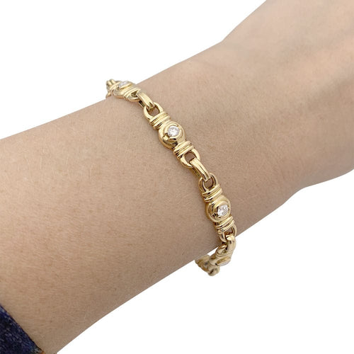Bracelet Bracelet or jaune, diamants. 58 Facettes 33524