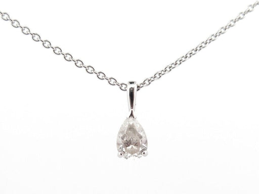 Collier collier pendentif diamant poire 0.73ct chaine or blanc 18k 58 Facettes 244437