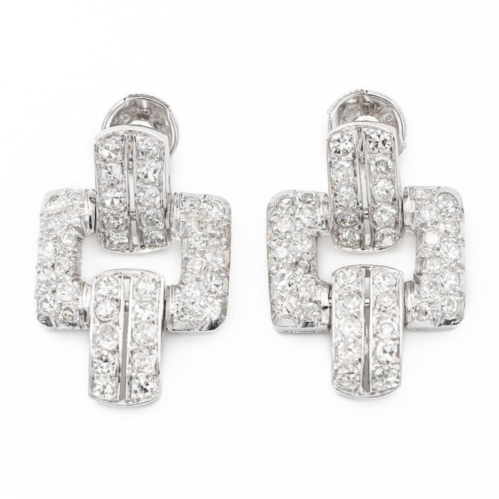 Boucles d'oreilles Boucles d'oreilles Art déco Platine Diamant 58 Facettes 1352343CN