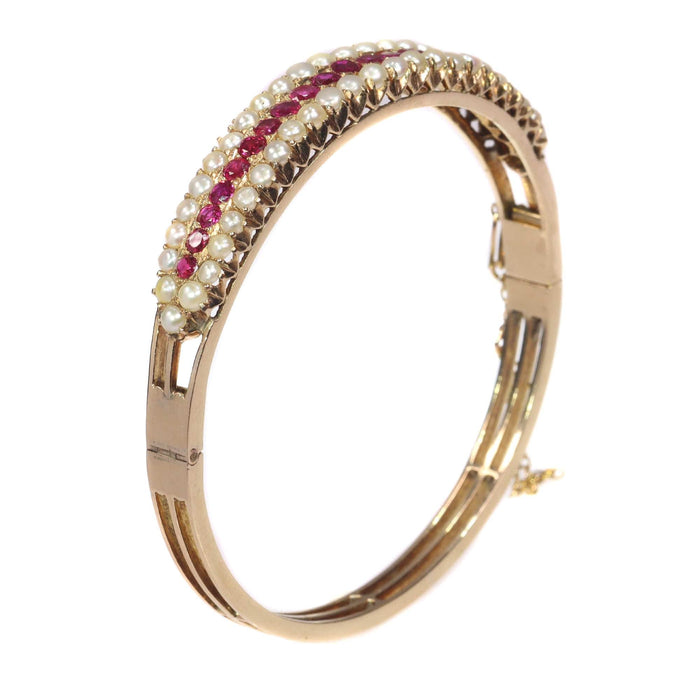 Bracelet Bracelet, perles naturelles et rubis 58 Facettes 21273-0594