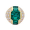 Bague 52 Bague dôme émeraudes, diamants. 58 Facettes 32436