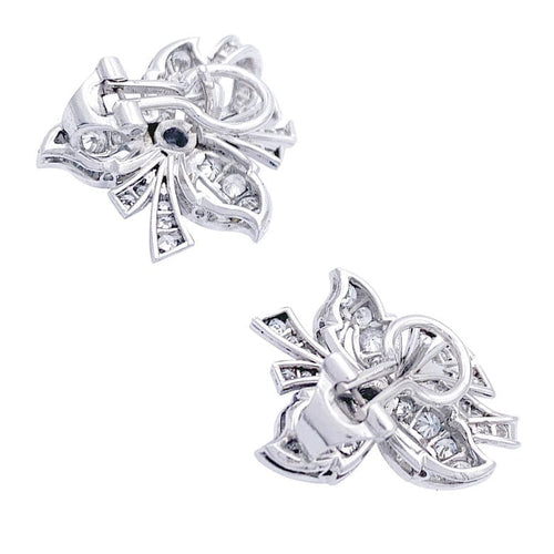 Boucles d'oreilles Boucles d'oreilles, platine, diamants. 58 Facettes 32536