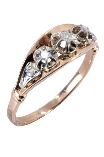 Bague 57 BAGUE JARRETIERE DIAMANTS ART NOUVEAU 58 Facettes 071081