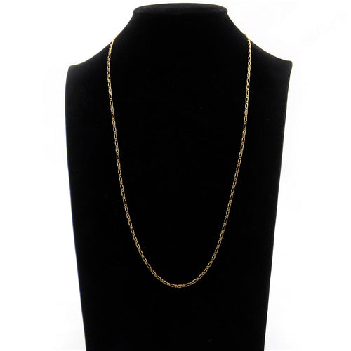 Collier Chaine or jaune gourmette alternée limée 58 Facettes 14-302