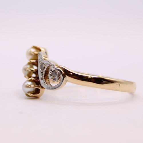 Bague Bague Trilogie Belle Epoque Perles fines Diamants 58 Facettes