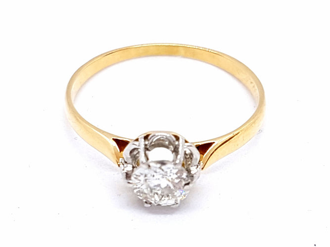 Bague 55 Bague Solitaire Or jaune Diamant 58 Facettes 05764CD