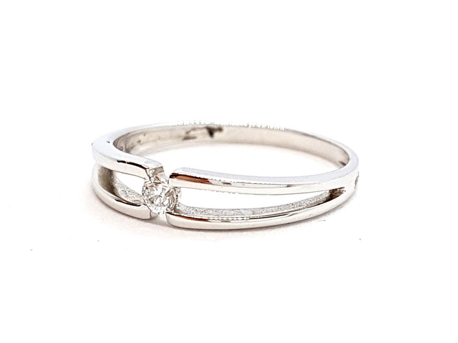 Bague 56 Bague Solitaire Or blanc Diamant 58 Facettes 06312CD