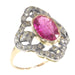 Bague 56 Bague en diamant avec rubelite 58 Facettes 20296-0351