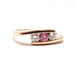 Ring 54 Pink sapphire & diamond trilogy ring 58 Facettes