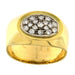 Ring 65.5 Yellow gold and white diamond signet ring cut eight-eight 58 Facettes G3193