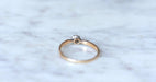 Solitaire diamond ring in rose gold and silver 58 Facettes