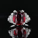 Ring 56 Rubellite tourmaline and art deco diamond ring 58 Facettes 22-492