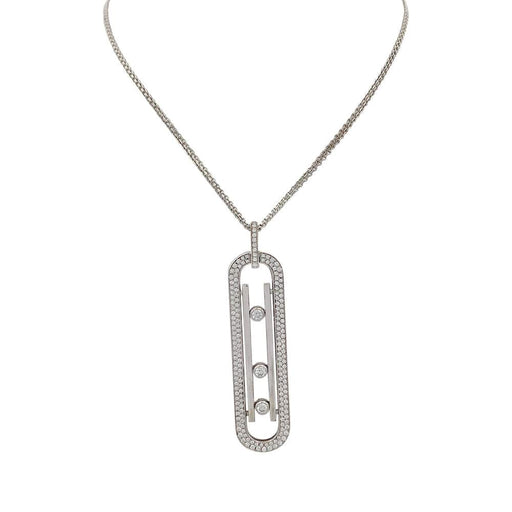 Collier Sautoir Messika, "Move 10th anniversary", or blanc, diamants. 58 Facettes 32173