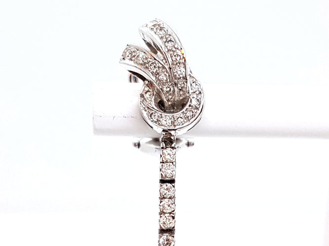 Boucles d'oreilles Boucles d'oreilles Pendants Or blanc Diamant 58 Facettes 06117CD