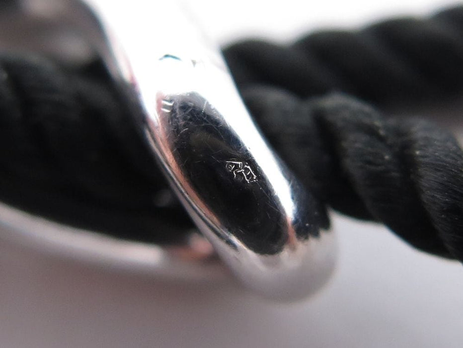 Collier collier FRED pendentif mouvemente or blanc 18k diamant cordon noir t50 58 Facettes 250364