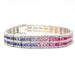 Bracelet Bracelet rivière saphirs multicolores diamants or blanc 58 Facettes