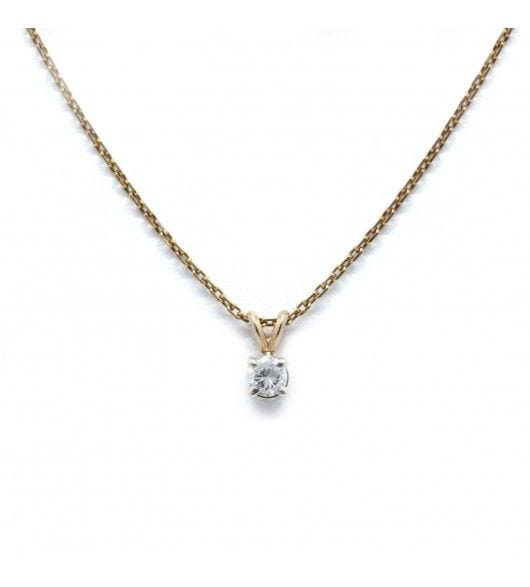 Collier Longueur : 47 cm / Jaune / Or 585 Collier pendentif Diamant 58 Facettes 210060R-200125R