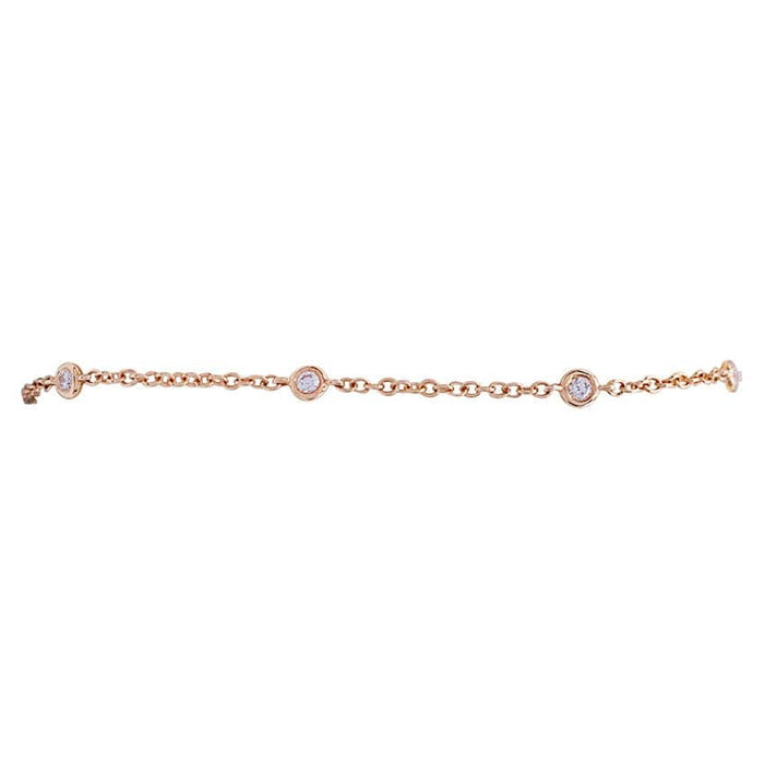 Bracelet Bracelet gouttière or rose et diamants. 58 Facettes 32308