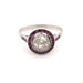 Ring 57 Art Deco Ring Platinum Diamond Ruby 58 Facettes 24714